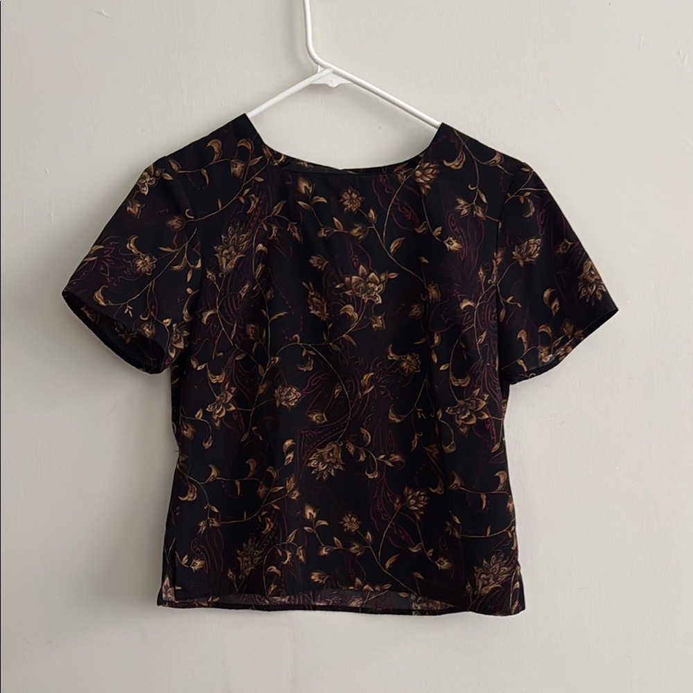 Floral Black Top